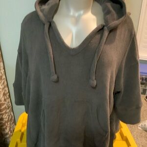 Free People Gray Hooded Sweatshirt